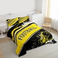 thumbnail image 3 of Homewish Sport Football 3 Pieces Queen Comforter Set for Teens Boys Girls,Ball Gamer Ultra Soft Bedding Sets,Black Yellow Bedding Comforter Set Breathable,Microfiber Bedroom Decor,Reversible, 3 of 8
