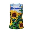 thumbnail image 5 of Goofa Landscape With Sunflowers Printed Womens Workout Tops for Women Sleeveless Yoga Shirts Athletic Running Tank Tops Sleeveless Gym Clothes Workout Apparel-Small, 5 of 9