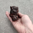 thumbnail image 3 of Chinese Wooden Lion Statue Wood Carving Play Ball Room Desk decorative sculpture home decor, 3 of 6
