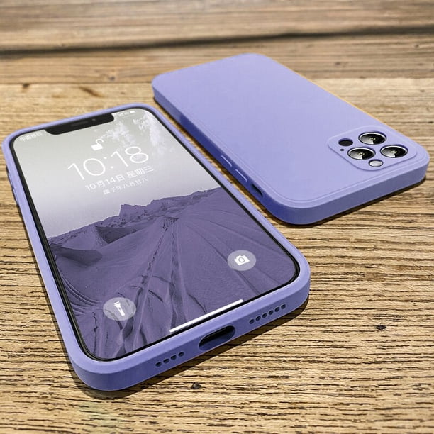 Funda de teléfono de silicona líquida cuadrada oficial para iPhone 11 12 13 Pro Max Mini X XR XS Max 7 8 Plus SE2 cubierta de protección de lente completa Tan Jianjun unisex