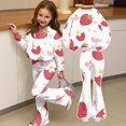 thumbnail image 4 of Grblisyd Outfits for Girls Casual Long Sleeve Cute Cartoon Print Sweatershirt and Flared Pants 2 Pieces Fall Winter Set Size 7-8 Years, 4 of 7