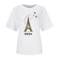 thumbnail image 4 of TINZ T-Shirt pour Femmes Été Manches Courtes Col Rond Motif Haut Décontracté Chemises de Football pour Femmes T-Shirt Manches Courtes, 4 of 4