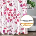 thumbnail image 3 of Extra Long Floral Shower Curtain, Colorful Botanical Flower Leaves Boho Polyester Fabric Shower Curtain with Plastic Hooks, Bathroom Decor Machine Washable Curtain 72x84 Inches, Fuchsia, 3 of 6