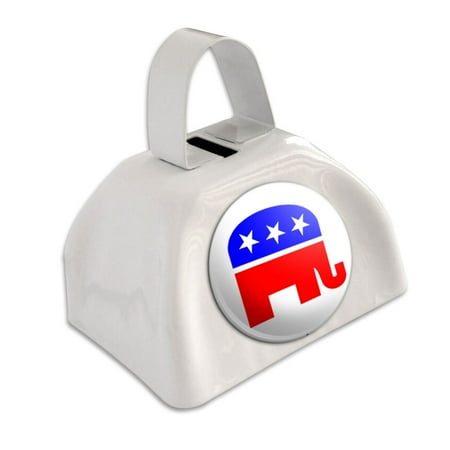 Republican Elephant White Cowbell Cow Bell