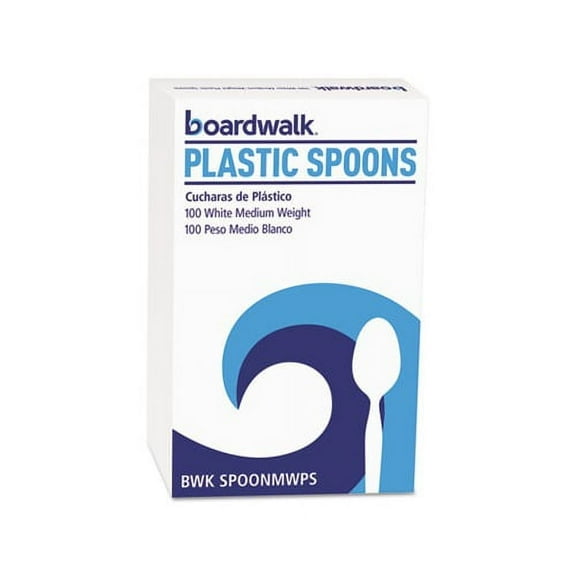 Mediumweight Polystyrene Cutlery Teaspoon, White, 100/Box