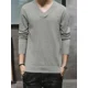 thumbnail image 2 of Suéter de punto para hombre, ropa de hombre negra, color sólido, liso, cuello en V, jerseys, estilo coreano, informal, de alta calidad, réplica, grueso, para invierno, 2 of 4