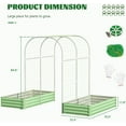 thumbnail image 6 of Slsy 3 in 1 Galvanized Raised Garden Bed with 87in Tall Arch Trellis for Climbing Plants, Galvanized Planter Garden Box Outdoor for Gardening,Green, 6 of 8