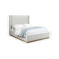 thumbnail image 3 of Meridian Furniture Logan Cream Linen Textured Fabric Full Bed, 3 of 8