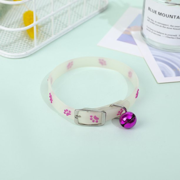 Collar luminoso para gato y perro pequeño, accesorio fluorescente antipérdida, campana de silicona, Anillo para el cuello, accesorios para mascotas