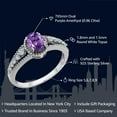 thumbnail image 2 of Gem Stone King 925 Sterling Silver Purple Amethyst and White Topaz Engagement Ring for Women | 0.96 Cttw | Gemstone Birthstone | Available in Size 5, 6, 7, 8, 9, 2 of 5