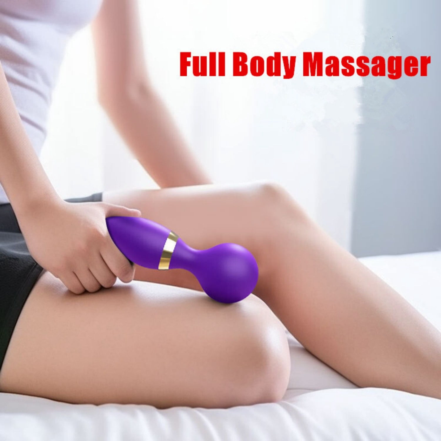Multispeed Rechargeable Vibrating Massager Wand Personal Full Body Therapy with Silicone ABS Plastic