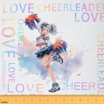 jejeloiu Anime Girl Fabric by the Yard 1 Yard,Cheerleading Home Decor Fabric by the Yard,Colorful Splatter Ink Sewing Fabric For Child Teens,Breathable Home Decor