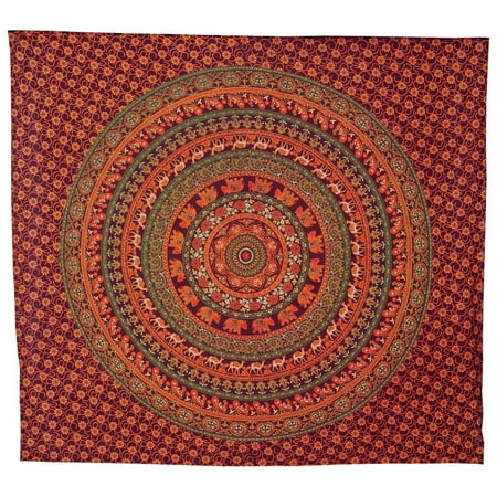 Luna Bazaar Jatani Elephant Mandala Tapestry Bohemian Wall Hanging Luna Bazaar Jatani Elephant Mandala Tapestry Bohemian Wall Hanging And Bedspread Large 7