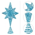 thumbnail image 5 of Gymnture Blue Glittered Christmas Tree Star Topper Decoration for Indoor Party Home, 5 of 11