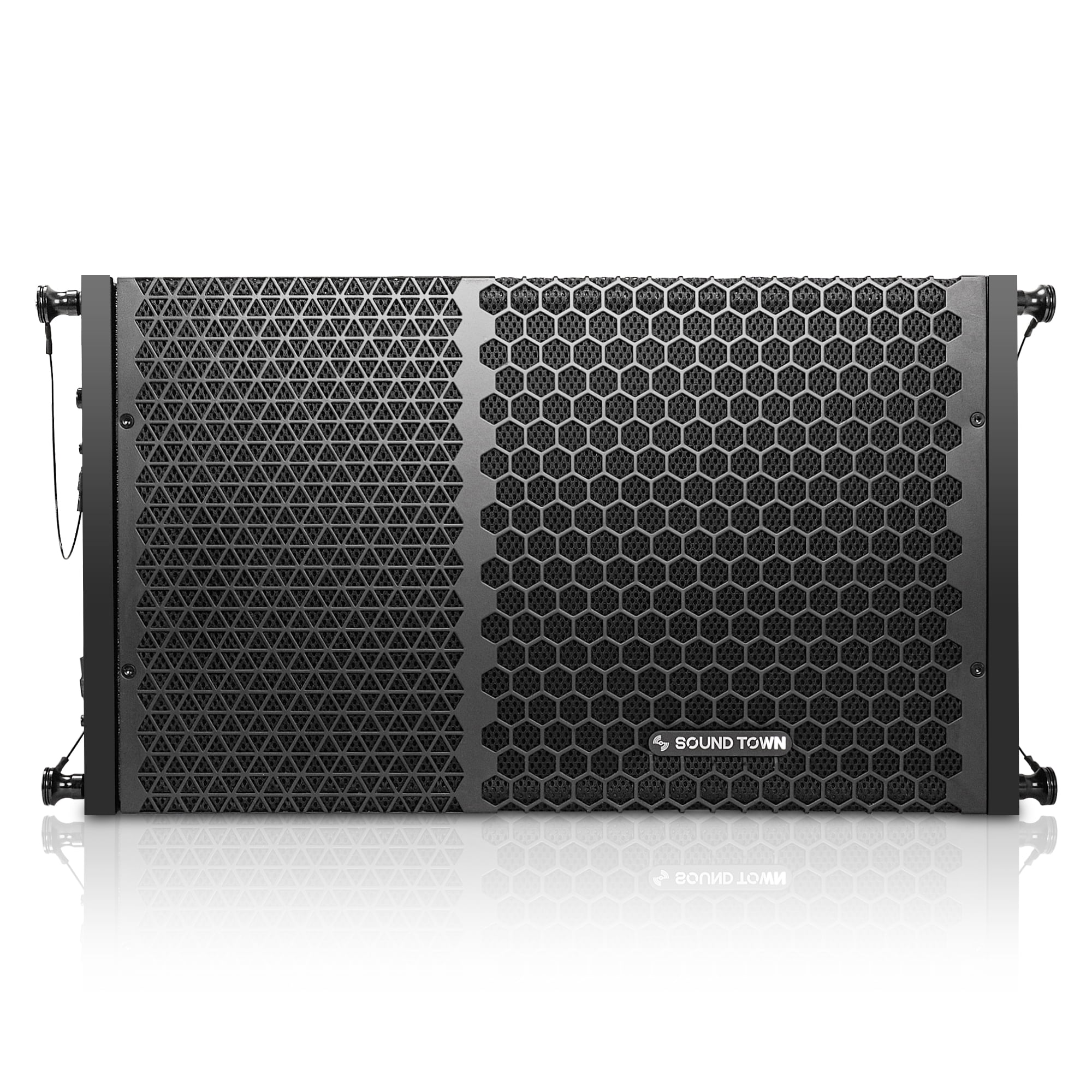 Sound Town ZETHUS Series 10” Passive Two-Way Line Array Loudspeaker, Full-Range/Bi-Amp Switchable, Birch Plywood, Black (ZETHUS-110)