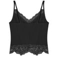 thumbnail image 6 of Alvivi Women's Lace Crop Top Y2k Cropped Tees Cami Ribbed Knitted Tank Tops Black XL, 6 of 7