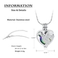 thumbnail image 2 of Heart with Pigeon Necklace that Opens inside Cremation Jewelry for Ashes Holder Pendent for Ashes and Chain Urn Necklace for Ashes of Loved One, 2 of 7