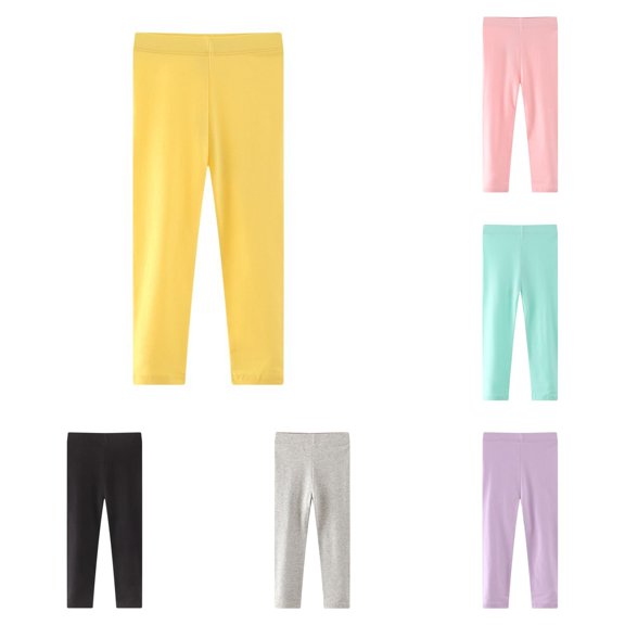 JAJAHO Girls Leggings Sizes 1-7T Toddler And Kids Tights Stretchy Soft Cotton Elastic Waist Pants Back To School Clothes