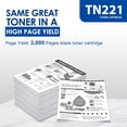 thumbnail image 5 of TN221 Black Toner Cartridge Compatible for Brother TN221BK TN221 TN-221 to use with HL-3140CW MFC-9330CDW HL-3170CDW HL-3180CDW MFC-9130CW MFC-9330CDW Toner Printer (2 Pack), 5 of 7