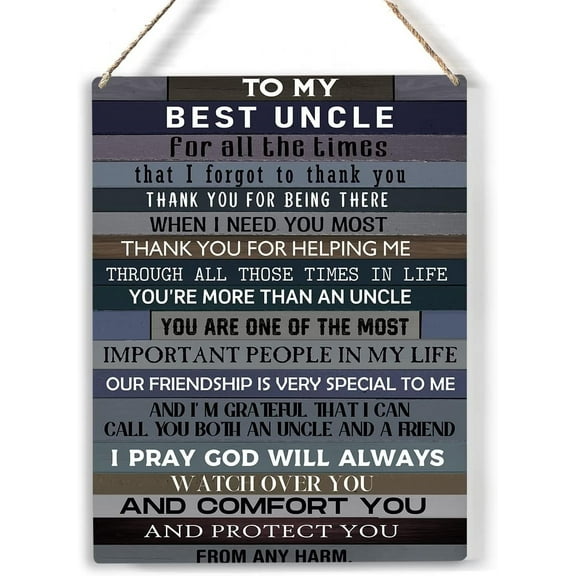 Uncle Wood Sign to My Best Uncle for All the Times Wooden Signs Rustic Hanging Plaque Home Wall Art 8x10, Perfect Father Sign Wall Decor for Home Bedroom