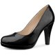 thumbnail image 1 of Zapatos de tacón de aguja con plataforma y punta redonda para mujer negro, EE. UU. 6, 1 of 5