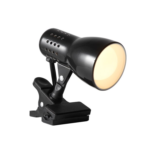 Mainstays 5" Metallic Black Adjustable Mini Clip Lamp, with LED Bulb Included