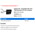 thumbnail image 2 of Ignition Coil - Compatible with 1978 - 1980 Chevy C10 4.8L 6-Cylinder 1979, 2 of 2