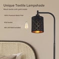thumbnail image 3 of Gothic Floor Lamp with Laser-Cutout Lampshade, LED Standing Lamp for Living Room & Bedroom, 67 Inch Black Arc Modern Farmhouse Lamp with Foot Switch, E26 Base Socket, 3 of 8