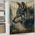 thumbnail image 6 of Orinice Wolf Tapestry Bathroom Decor Set Colorful Luxurious Graphic Print Polyester Fabric Fashion Shower Curtain Set with Hooks 60x72, 6 of 7