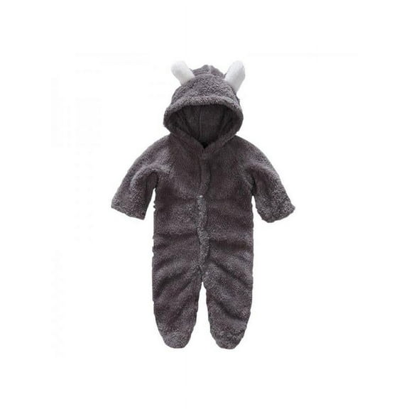 Infant Baby Girl Boy Fall Winter Outfits Bear Ears Hooded Romper Jumpsuit Bodysuit Warm Fleece Clothes Toddle lothing Fleece Clothing 0-12 M