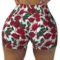thumbnail image 2 of Picia Rose Flowers Printed Workout Shorts for Women Seamless Scrunch Butt Lifting High Waisted Yoga Gym Booty Running Moisture-wicking Short Pants-Large, 2 of 9
