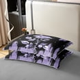 thumbnail image 5 of Romantic Rose 100% Cotton Duvet Cover Queen,(Not Real)Purple Sequins Printed Bedding Set for Women,3D Rose Bed Sets,Romantic Couple Quilt Cover with 2 Pillowcases,no Comforter, 5 of 6