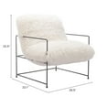 thumbnail image 5 of Pelut Accent Chair White Accent Chair, Modern Style, Armrest support, Plywood, Indoor Living, 5 of 10