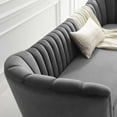 thumbnail image 4 of Modway Opportunity Vertical Channel Tufted Curved Performance Velvet Sofa in Gray, 4 of 8