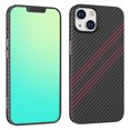 thumbnail image 1 of Coque Compatible avec iPhone 14 Pro-Choc Absorbeur Mince Conception Housse de Protection avec Premium Mat Finition Protection contre les Chutes - Fibre de Carbone Noir Rouge, 1 of 5