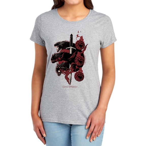 Game of Thrones Targaryen Dragons Women's T Shirt,Athletic Heather, Small