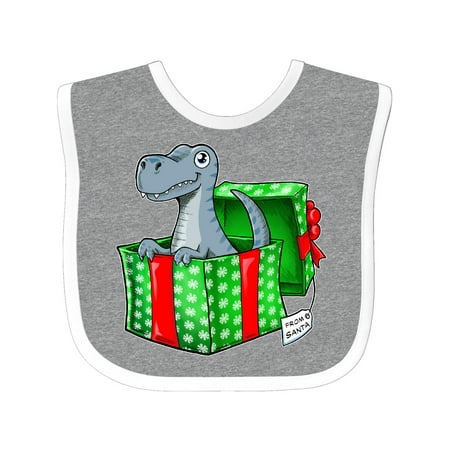 

Inktastic Christmas Dinosaur Gift from Santa Gift Baby Boy or Baby Girl Bib