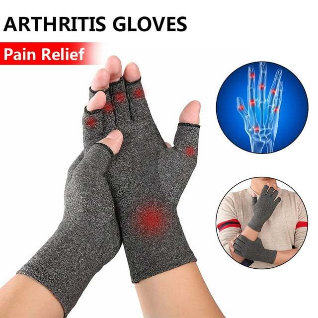 TORUBIA Gants de Rééducation en Coton à Pression, Gants Antidérapants Respirants pour Soins Infirmiers, Gris Taille g