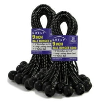 Kotap 9" Ball Bungee Cords 50-Pack, Heavy-Duty & Versatile, Indoor & Outdoor, Tarp Tie-Down, Organize & Secure BB50-9B