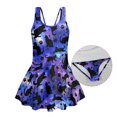 thumbnail image 6 of Uourmeti Galaxy Cat Silhouette Swim Dress for Girls Sleeveless Skirted Bathing Suit with Quick Dry Stretch Fabric Perfect for Beach & Pool Vacations, 6 of 8