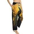 thumbnail image 6 of Salouo Elegant Gold Leaf Peacock Print Women's Pajama Pants Casual Loose Sweatpants PJs Flowy Pants Drawstring Palazzo for Women Wide Leg Pants Lounge Pajama -Small, 6 of 8