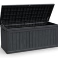 thumbnail image 2 of YIYADO 260 Gallon Large Outdoor Storage, XXL Deck Box, Waterproof Resin, Lockable, Black, Ideal for Patio Furniture, Outdoor Cushions, Gardening Tools and Sports/Pool Equipment, 2 of 6