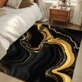 thumbnail image 5 of Black Gold Area Rugs 3x5 ft Marble Luxury Abstract Abstract Fluid Texture Washable Rug Non Slip Indoor Carpet Absorbent Floor Mat for Living Room Bedroom Dining Room, 5 of 9