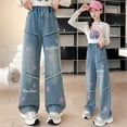 thumbnail image 2 of Ruyang Tween Girls New Ripped Baggy Jeans Trousers Pants Loose Fit Classic Streetwear Vintage Jeans Tracksuit Wide Leg Joggers, 2 of 8