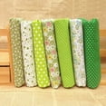 thumbnail image 4 of pitrice 7 Pieces Cotton Fabric Flower Print Colorful Quarters Bundle SewingQuilting Crafting Mixed Style Patchwork Set Green, 4 of 8