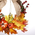 thumbnail image 2 of Guirlande de Citrouilles et Feuilles d'Érable Simulées d'Automne, Baies Rouges, Mariage, Décoration Murale pour la Maison, Fournitures Festives, Accessoire Photo pour l'Halloween, Noël, Action de Grâce, Décoration de Porte, Linteau, Fenêtre, 2 of 9