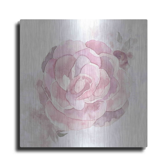 Luxe Metal Art 'Cottage Peony II' by Bluebird Barn, Metal Wall Art, 12"x12"