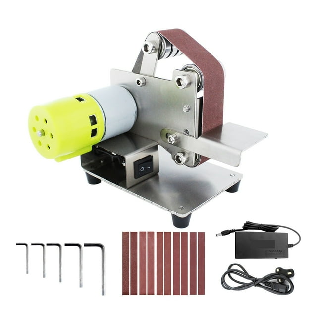 Belt Sander Electric Sanding Grinding Machine 7 Variable Speed Polishing Machine Cutter Edges Sharpener For Wood Acrylic Metal ,Wide Use
