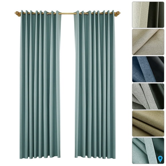 Blackout Curtains for Bedroom Grommet Insulated Room Curtains for Living Room, Set of 2 Panels (53*83in)