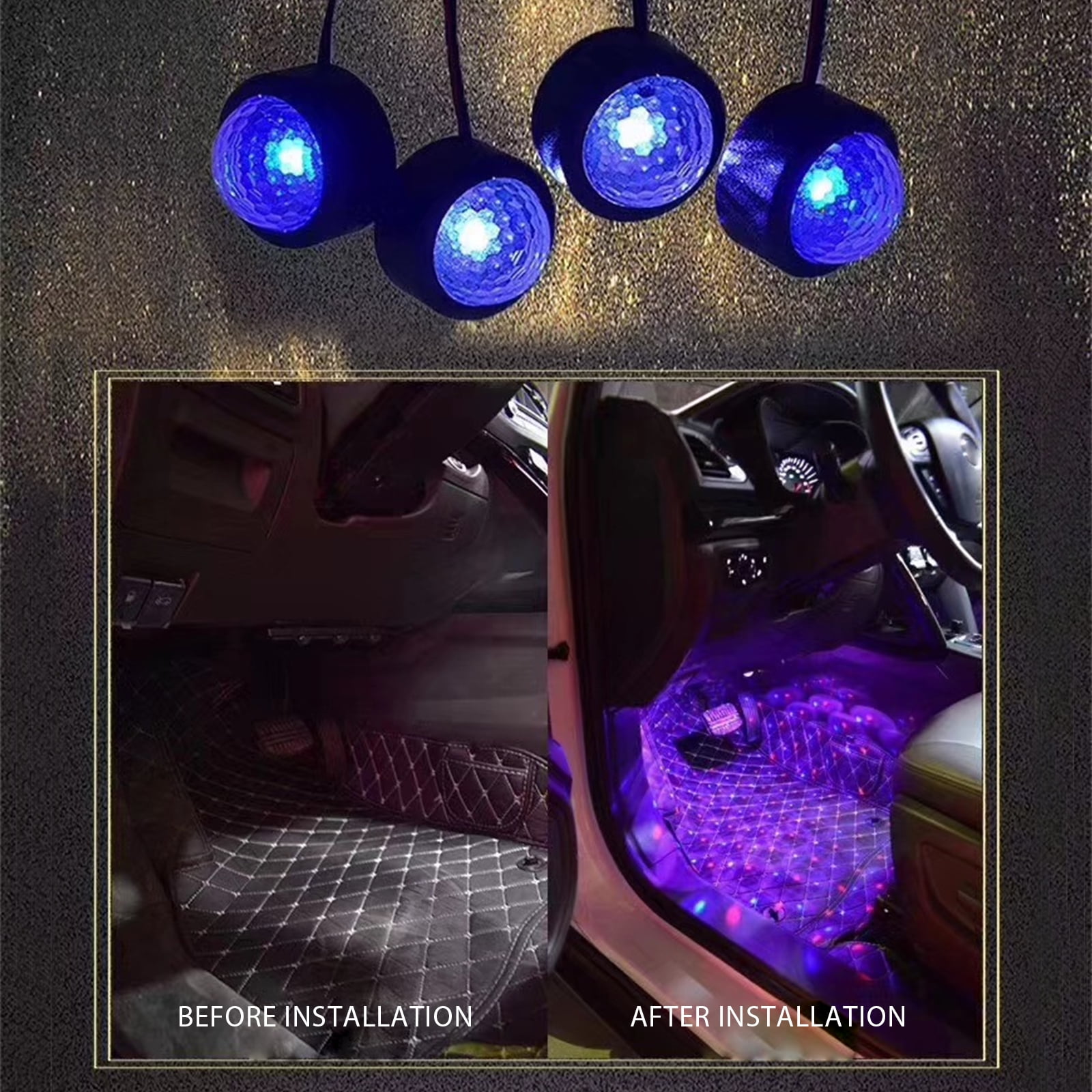 Details about   USB Car Atmosphere Lamp Interior Ambient Star Light Projector LED new X0D2 
